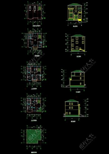 别墅方案图CAD图纸