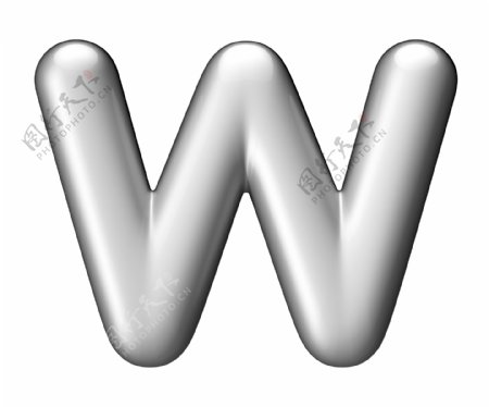 金属字母W图片