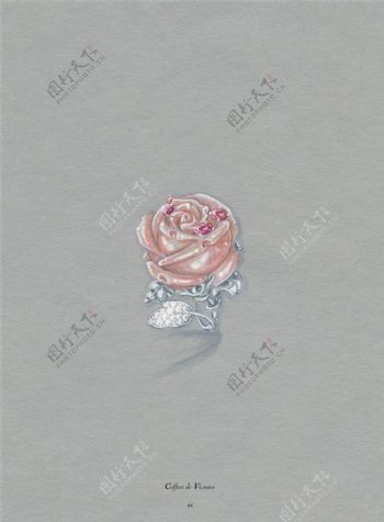 手绘玫瑰珠宝图片素材