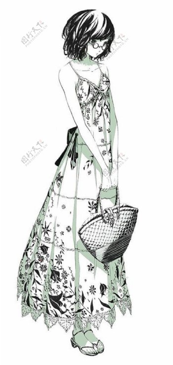 花纹吊带裙设计图