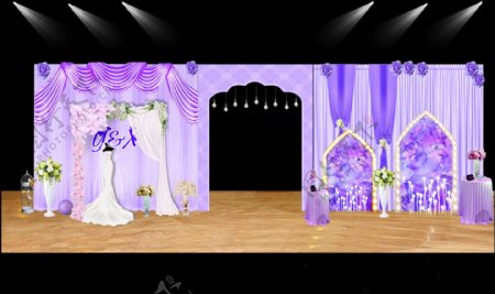 淡紫色婚礼迎宾区