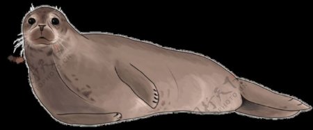 躺地上的海豹免抠png透明图层素材