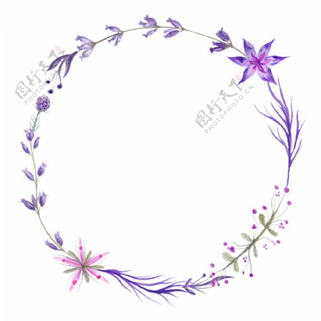 紫色花圈图片素材