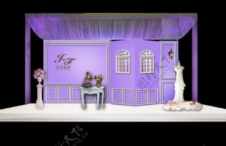 紫色浪漫欧式婚礼效果图设计图