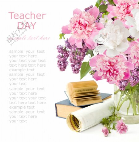 花朵教师节背景图片