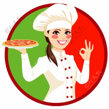 披萨美女厨师图片