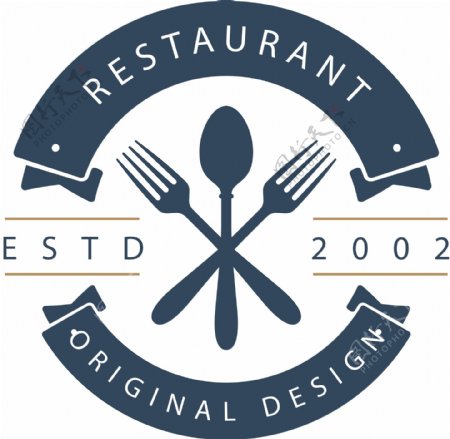 复古餐厅图标元素