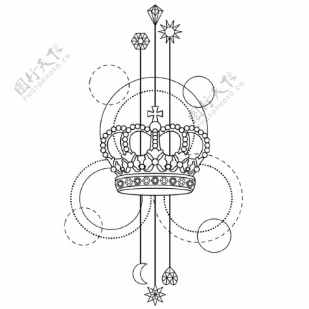 皇冠装饰说明向量