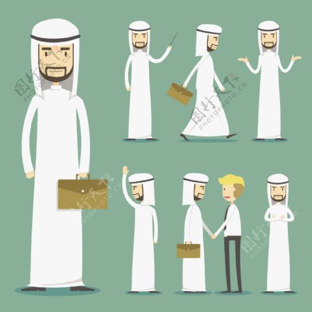 阿拉伯商人角色插图设计
