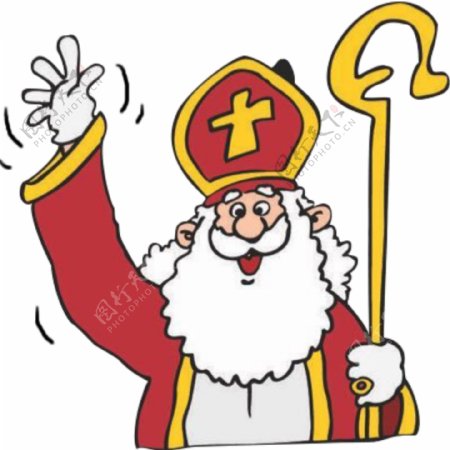 拿手杖的圣诞老人Sinterklaas