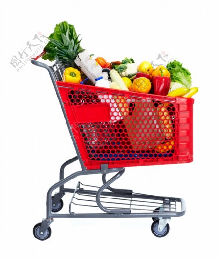 购物车里的蔬菜水果图片