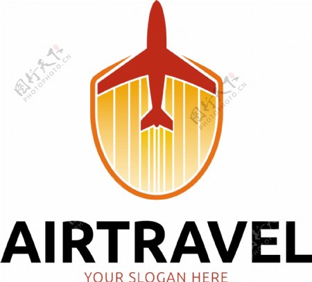 红色飞机创意企业logo矢量素材
