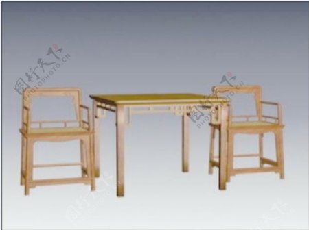 MAX中式桌子3d模型家具效果图