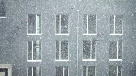 城市雪景拍摄视频
