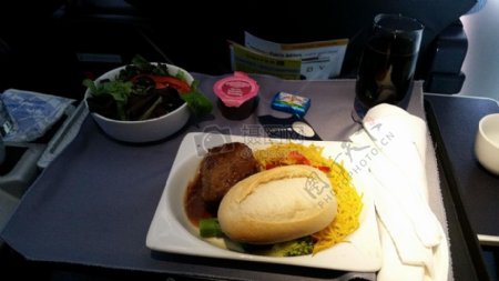 飞机里的午餐