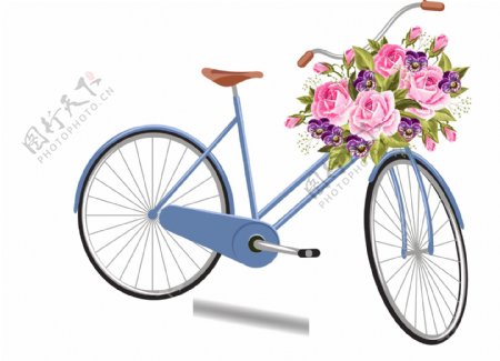 自行车上的花束
