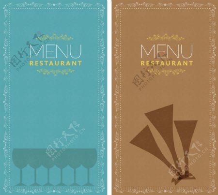 古典华丽花纹欧式菜单封面设计矢量素材