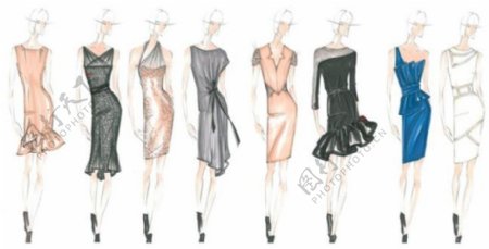 8款连衣裙设计图