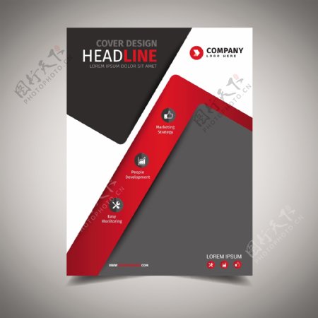 黑色和红色商业宣传册设计