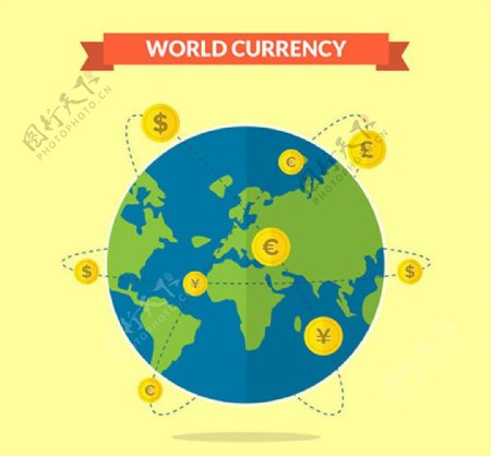 世界货币插画