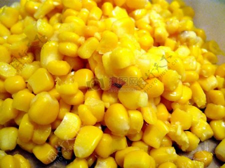 黄色的玉米粒特写