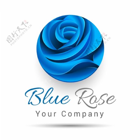 蓝色玫瑰花LOGO