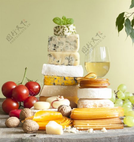 奶酪与水果图片