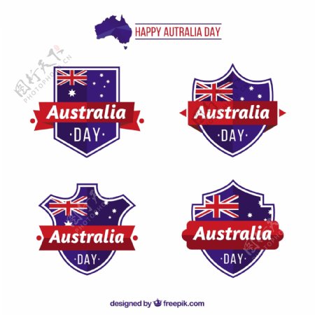 为澳大利亚日准备的几何徽章