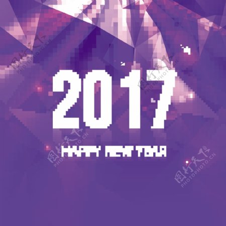 2017呈多边形的紫色背景