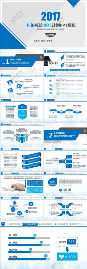 2017年终总结新年计划PPT模板