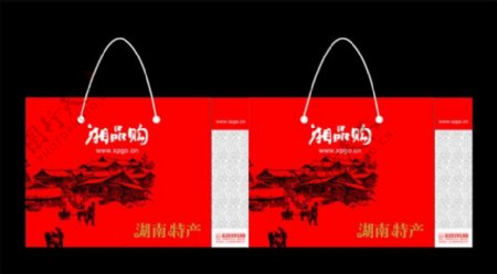 文化包装袋包装设计红色包装袋