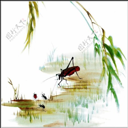 昆虫风景装饰画