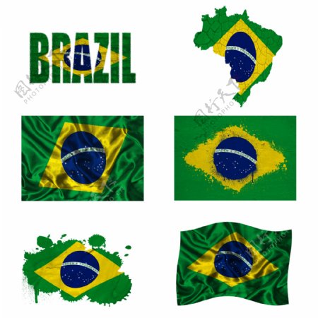 巴西国旗地图图片