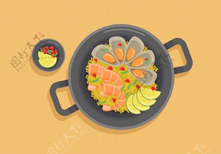 手绘韩国美食插画素材