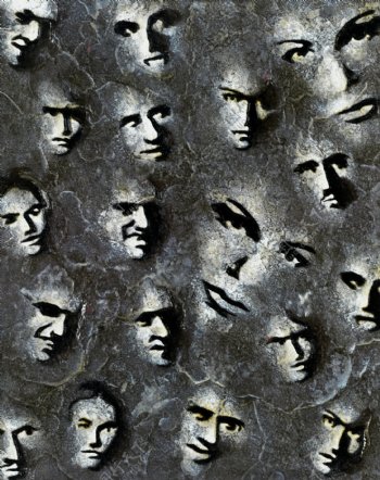 石头上的各种脸图片