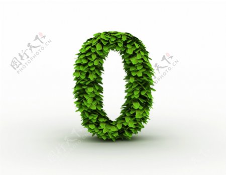 绿叶组成的字母O
