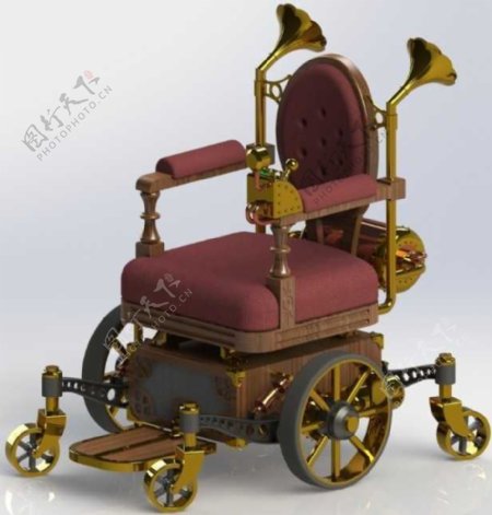 蒸汽朋克机械轮椅机械模型
