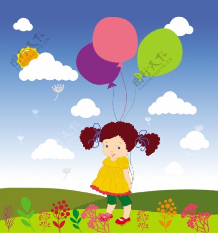儿童节气球广告背景