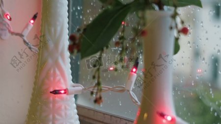 灯冬季雨窗装饰圣诞节另类牛奶玻璃红色车灯