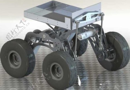 4轮驱动机器人移动车机械模型