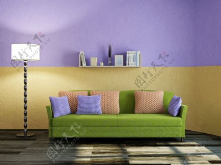 彩色客厅设计图片