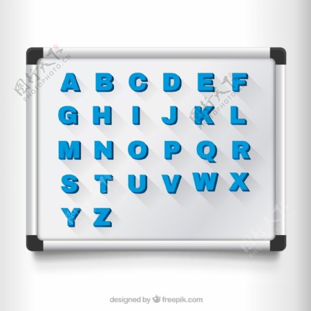 一个板上的磁性字母