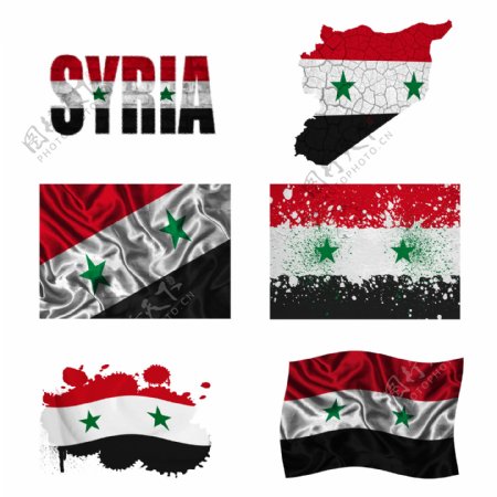 叙利亚国旗地图图片