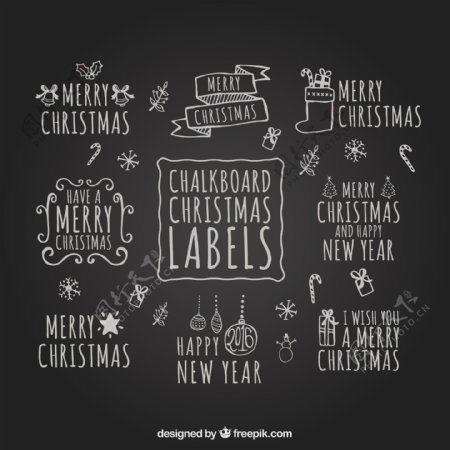 黑板圣诞节的标签