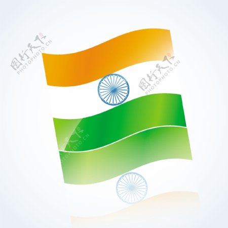 波浪形的印度国旗