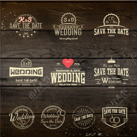 婚礼logo设计矢量素材
