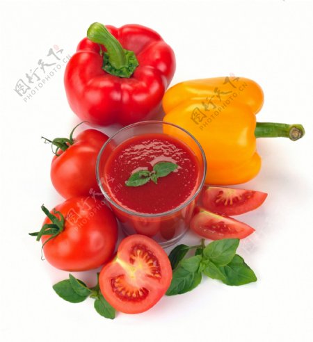 蔬菜与番茄汁图片