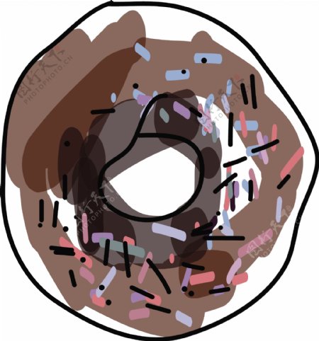 糖果量卡通手绘甜甜圈素材