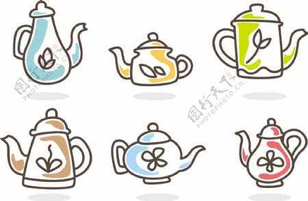 可爱卡通茶壶