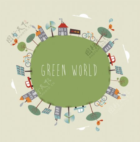绿色环保插画图片
